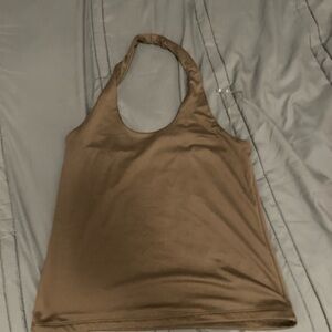 Brown Halter Neck Women's Top